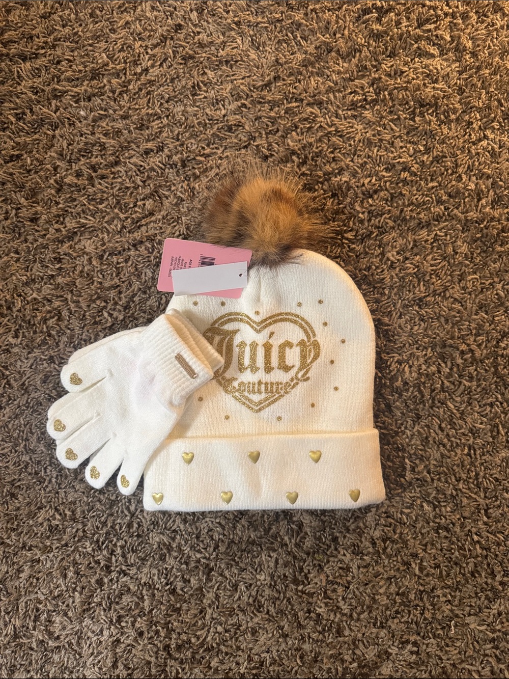 Juicy Couture hat and glove set